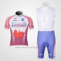 2011 Cycling Jersey Katusha White and Red Short Sleeve and Bib Short