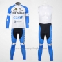 2012 Cycling Jersey Colnago Sky Blue and White Long Sleeve and Bib Tight