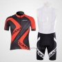 2012 Cycling Jersey Giant Black and Red Short Sleeve and Bib Short