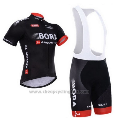 2015 Cycling Jersey Bora Black Short Sleeve and Bib Short