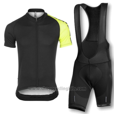 2016 Cycling Jersey Assos Black and Yellow Short Sleeve and Bib Short [BQXE-1561]