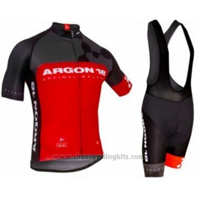 2017 Cycling Jersey Argon Red Short Sleeve and Bib Short