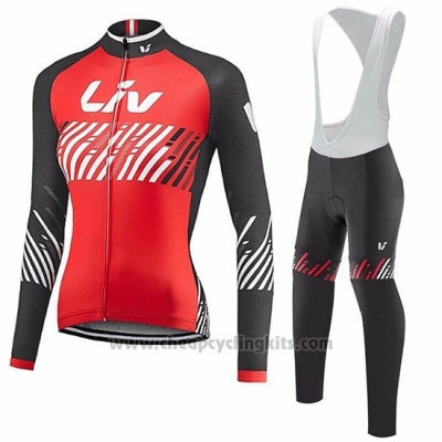 2017 Cycling Jersey Women Liv Red Short Sleeve and Bib Short