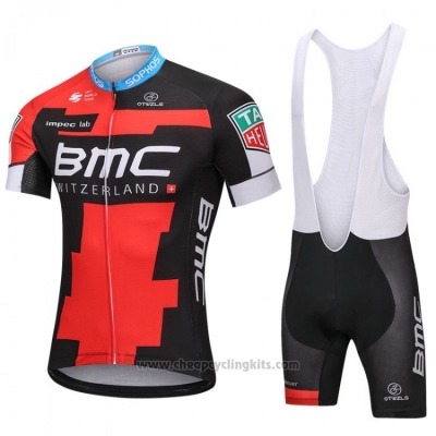 2018 Cycling Jersey BMC Red and Black Short Sleeve and Bib Short [BQXE-3512]