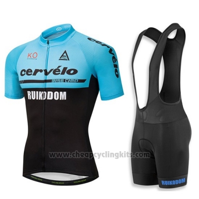 2018 Cycling Jersey Cervelo Blue and Black Short Sleeve and Bib Short [BQXE-1812]