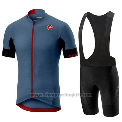 2019 Cycling Jersey Castelli Aero Race Blue Short Sleeve and Overalls