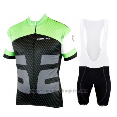 2019 Cycling Jersey Nalini Green Black Short Sleeve and Overalls