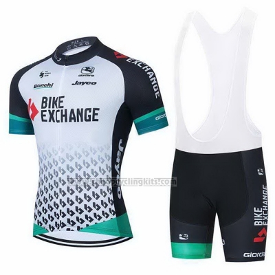 2021 Cycling Jersey Bike Exchange White Short Sleeve and Bib Short