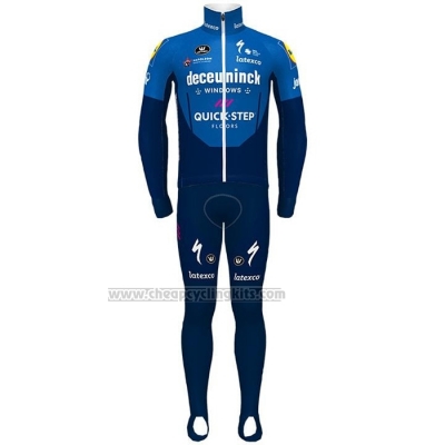 2021 Cycling Jersey Deceuninck Quick Step Blue Long Sleeve and Bib Short