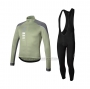 2021 Cycling Jersey RH+ Gray Green Long Sleeve and Bib Short