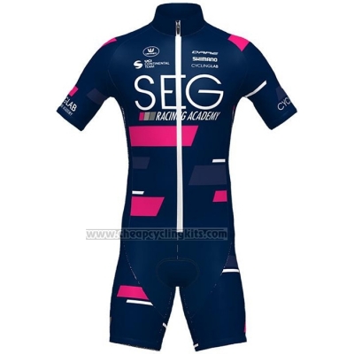 2021 Cycling Jersey SEG Racing Academy Dark Blue Fuchsia Short Sleeve and Bib Short