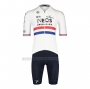 2022 Cycling Jersey British Champion Ineos Blue White Short Sleeve and Bib Short