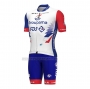 2022 Cycling Jersey Groupama Fdj Red Blue Short Sleeve and Bib Short