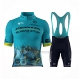 2024 Cycling Jersey Astana Light Blue Short Sleeve And Bib Short