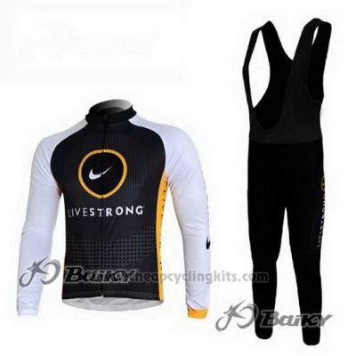 2010 Cycling Jersey Livestrong Black Long Sleeve and Bib Tight