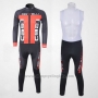 2011 Cycling Jersey Castelli Gray and Orange Long Sleeve and Bib Tight