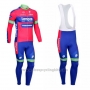 2012 Cycling Jersey Lampre Merida Pink and Sky Blue Long Sleeve and Bib Tight