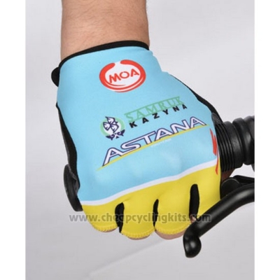 2014 Astana Gloves Cycling Bluee