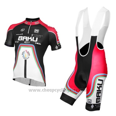 2015 Cycling Jersey Baku Black and White Short Sleeve and Bib Short