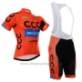 2015 Cycling Jersey CCC Black and Orange Short Sleeve and Bib Short