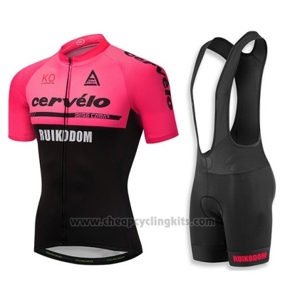 2018 Cycling Jersey Cervelo Pink and Black Short Sleeve and Bib Short [BQXE-1816]