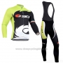 2019 Cycling Jersey Rock Racing SIDI Black Green Long Sleeve and Bib Tight