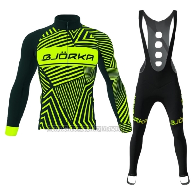 2021 Cycling Jersey Bjorka Yellow Long Sleeve and Bib Short