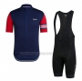 2021 Cycling Jersey Rapha Dark Blue Red Short Sleeve and Bib Short