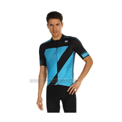 2021 Cycling Jersey Sportful Blue Black Short Sleeve and Bib Short