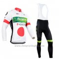 2014 Cycling Jersey Europcar Champion Japan Long Sleeve and Bib Tight