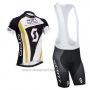 2014 Cycling Jersey Scott Black and White Short Sleeve and Bib Short