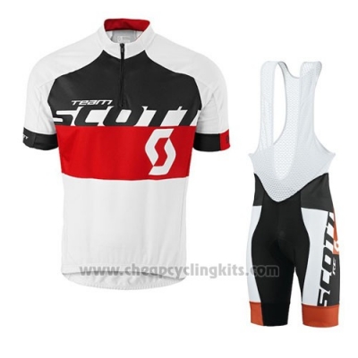 2016 Cycling Jersey Scott White Red Short Sleeve and Bib Short