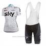 2017 Cycling Jersey Women Sky White Short Sleeve and Bib Short