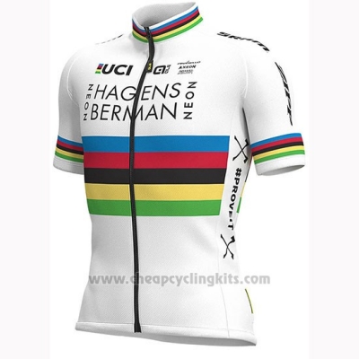 2019 Cycling Jersey UCI World Champion Androni Giocattoli White Short Sleeve and Bib Short