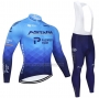 2021 Cycling Jersey Astana Blue Long Sleeve and Bib Short