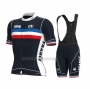 2022 Cycling Jersey France Dark Blue Short Sleeve and Bib Short