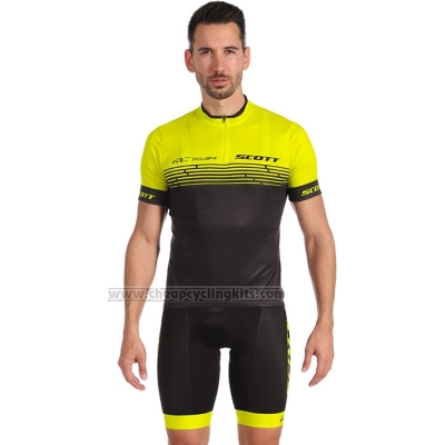 2022 Cycling Jersey Scott Yellow Short Sleeve and Bib Short