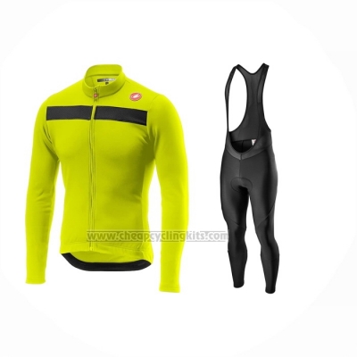 2024 Cycling Jersey Castelli Green Long Sleeve And Bib Short