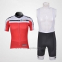 2011 Cycling Jersey Giordana White and Red Short Sleeve and Bib Short