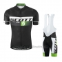 2016 Cycling Jersey Scott Black and Green Short Sleeve and Bib Short