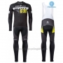 2016 Cycling Jersey Scott Yellow and Black Long Sleeve and Bib Tight