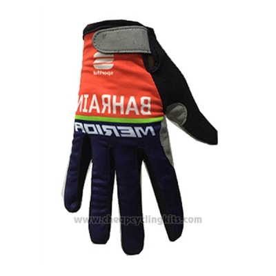 2017 Bahrain Merida Full Finger Gloves Cycling