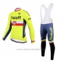 2017 Cycling Jersey Tinkoff Yellow Long Sleeve and Bib Tight