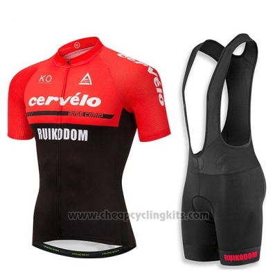 2018 Cycling Jersey Cervelo Red and Black Short Sleeve and Bib Short [BQXE-1817]