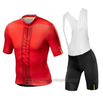 2018 Cycling Jersey Mavic Red Short Sleeve and Bib Short