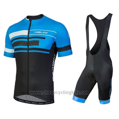 2018 Cycling Jersey Nalini Fatica Bluee Short Sleeve and Bib Short