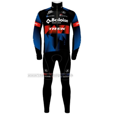 2021 Cycling Jersey Trek Black Red Blue Long Sleeve and Bib Short