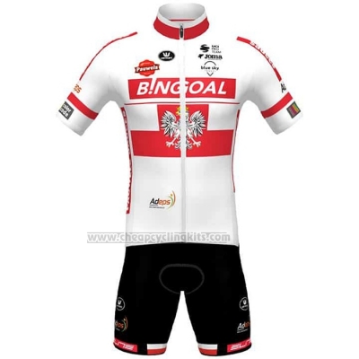 2021 Cycling Jersey Wallonie Bruxelles White Short Sleeve and Bib Short