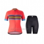 2021 Cycling Jersey Women Bontrage Orange Short Sleeve and Bib Short