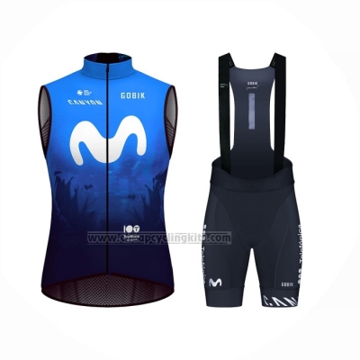 2024 Wind Vest Movistar Blue White And Bib Short